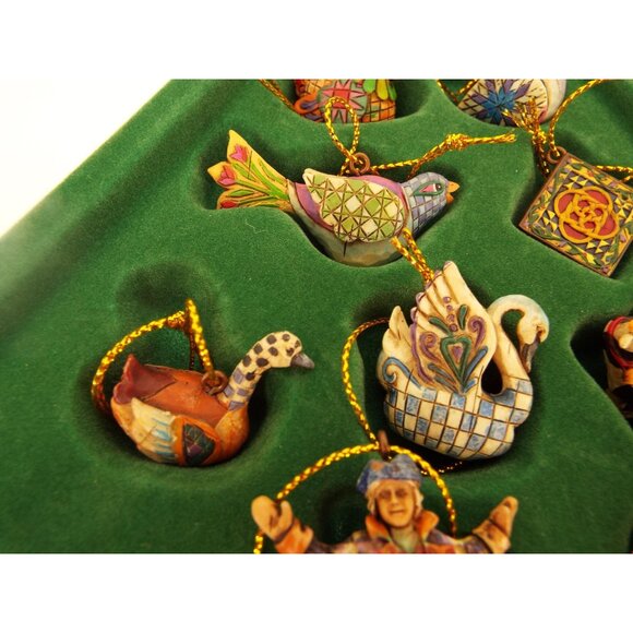 Jim Shore Heartwood Creek Twelve Days of Christmas Mini Ornaments Boxed Set 2006 - Picture 9 of 16